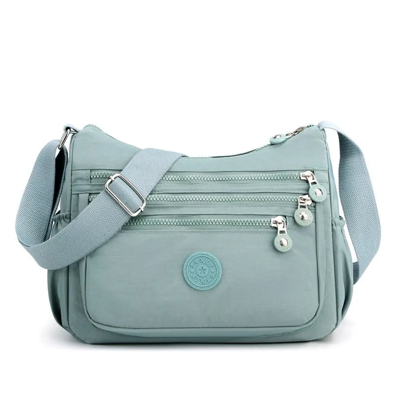 Multi-layer shoulder messenger bag, light cloth backpack, Oxford cloth women's bag, canvas, large capacity, mother bag, light wa