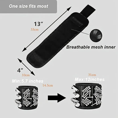 Powerful magnetic tool magnetic wristband - used to secure screws, nails, drill bits, and strong magnetic wrist tool kits parts