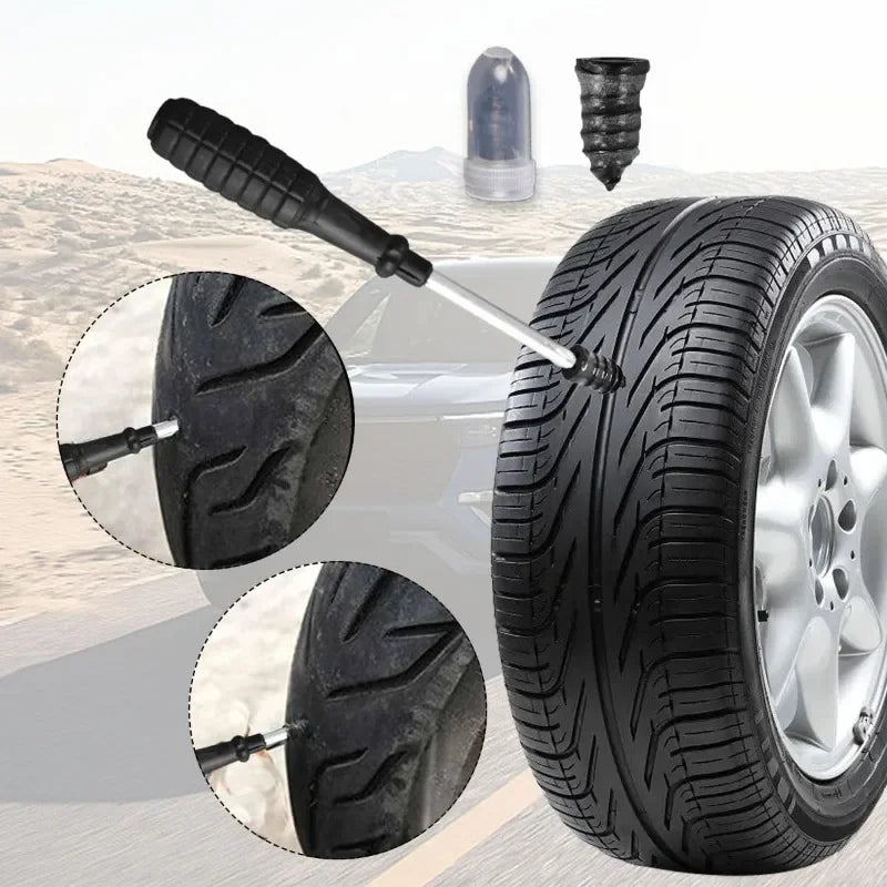 New Tire Repair Tool Black Soft Rubber Nail Vacuum Tyre Nails Self-Tapping Screw Tire Puncture Repair Car Motorcycle Repair